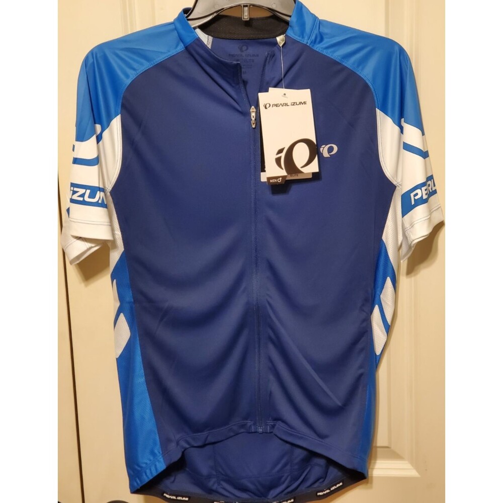 Pearl Izumi Elite Men's Cycling Jersey Full-Zip W/Back Pockets Blue MEDIUM -NEW